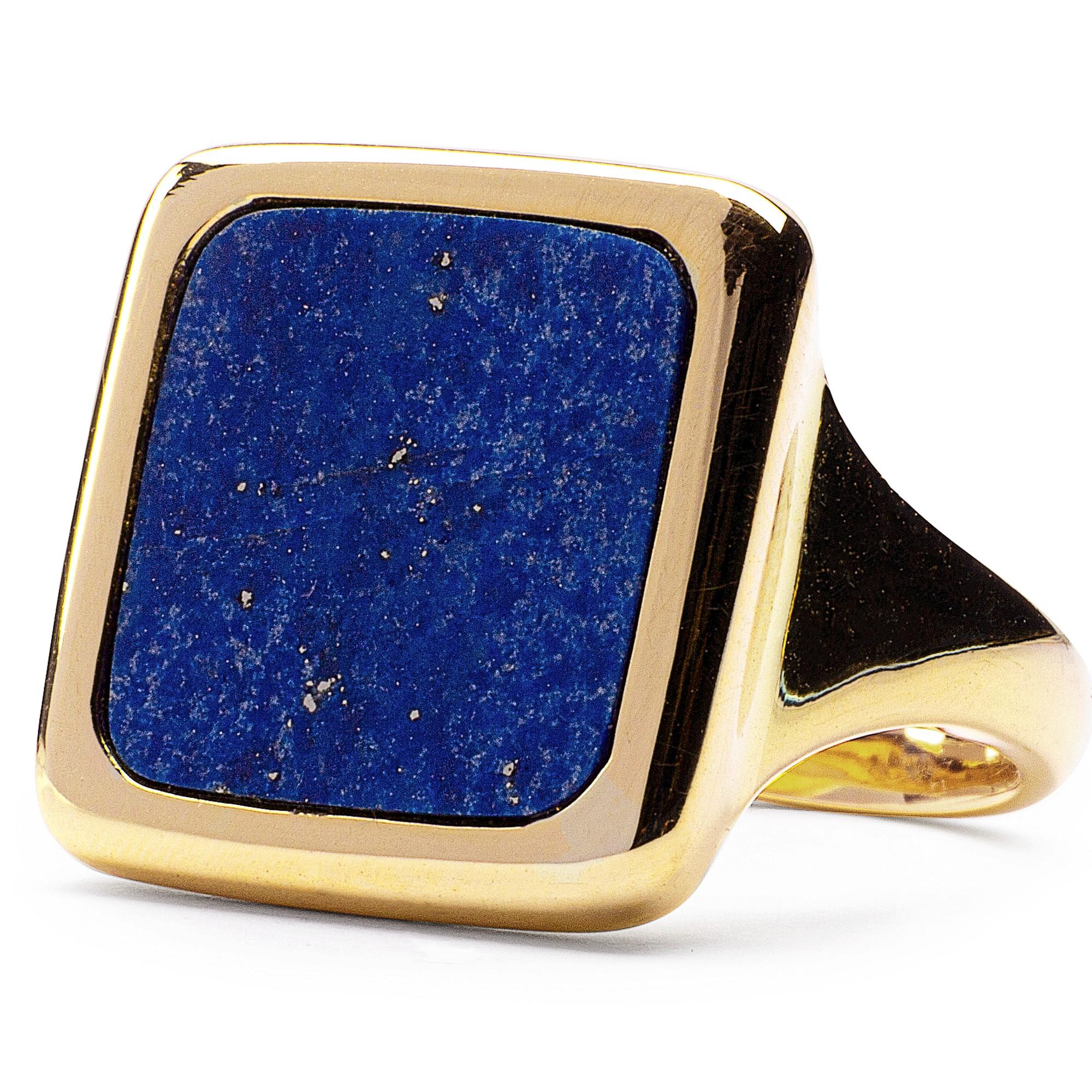 lapis lazuli and 18k gold rings