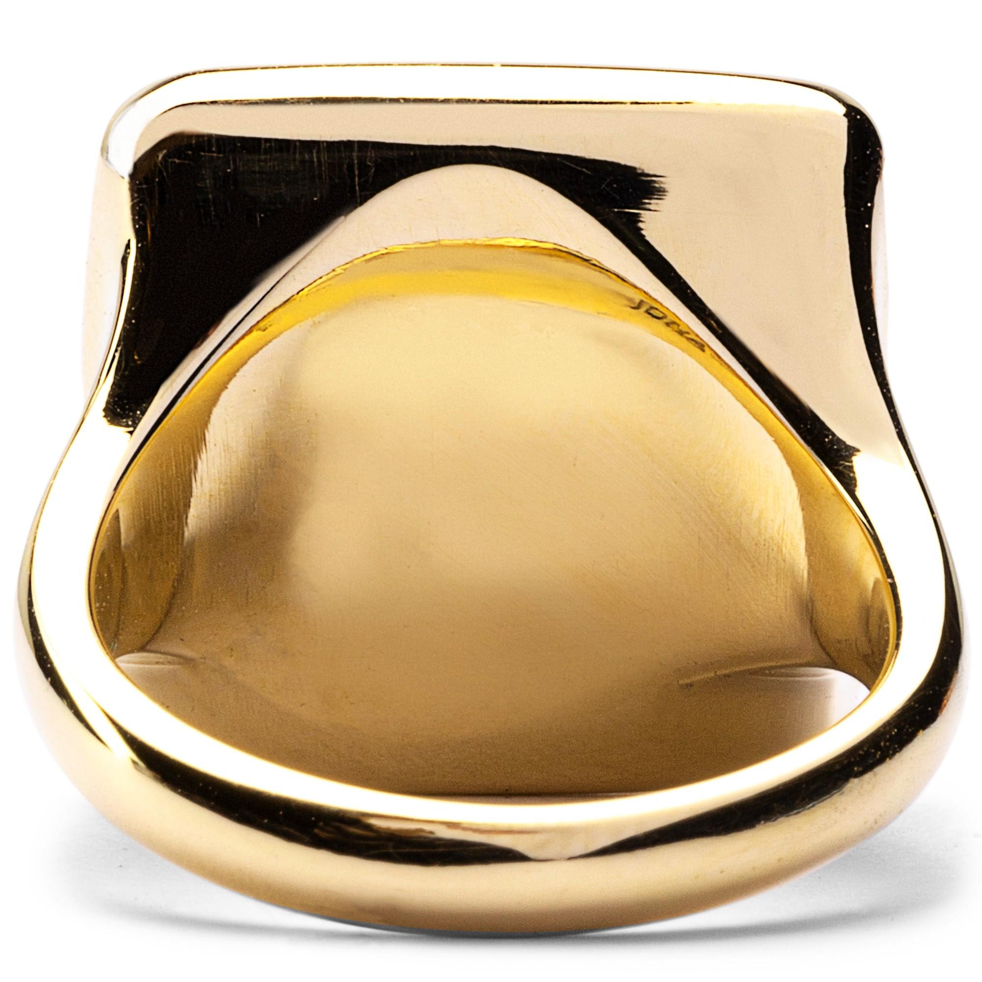 Alex Jona Lapis Lazuli 18 Karat Yellow Gold Signet Ring In New Condition For Sale In Lugano, CH