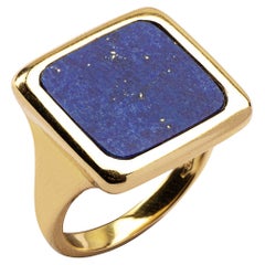 Alex Jona Lapis Lazuli 18 Karat Yellow Gold Signet Ring