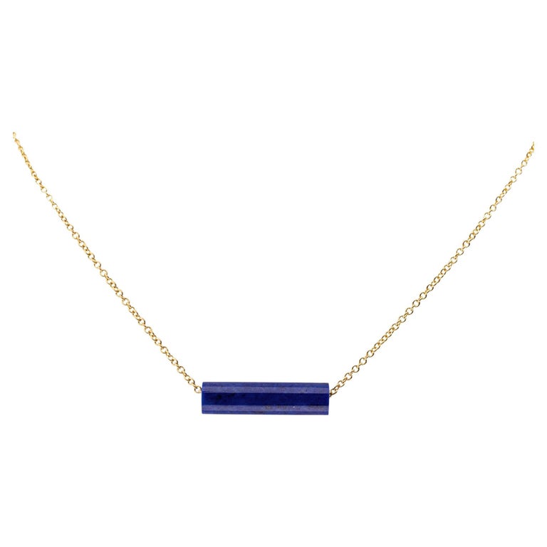 Collier Or 18 Carats Avec Pierre Lapis-lazuli Bleue - Occasion