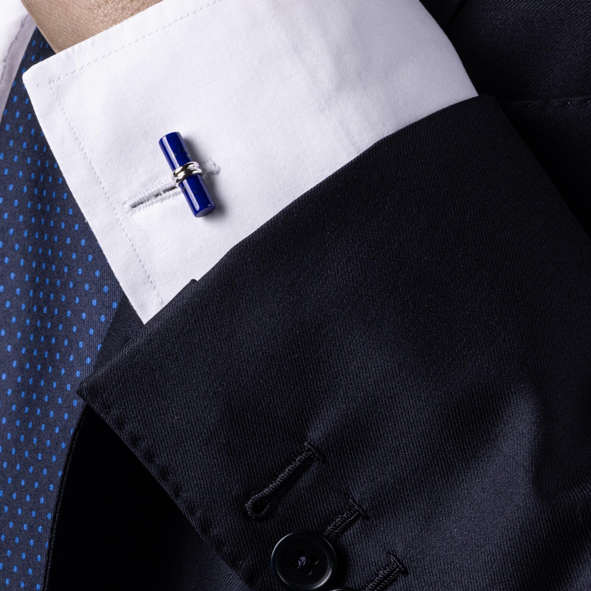 Alex Jona Boutons de manchette cylindrique œuf en argent sterling et lapis-lazuli Neuf - En vente à Lugano, CH
