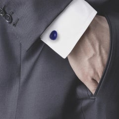 Alex Jona Lapis Lazuli Egg Sterling Silver Cufflinks