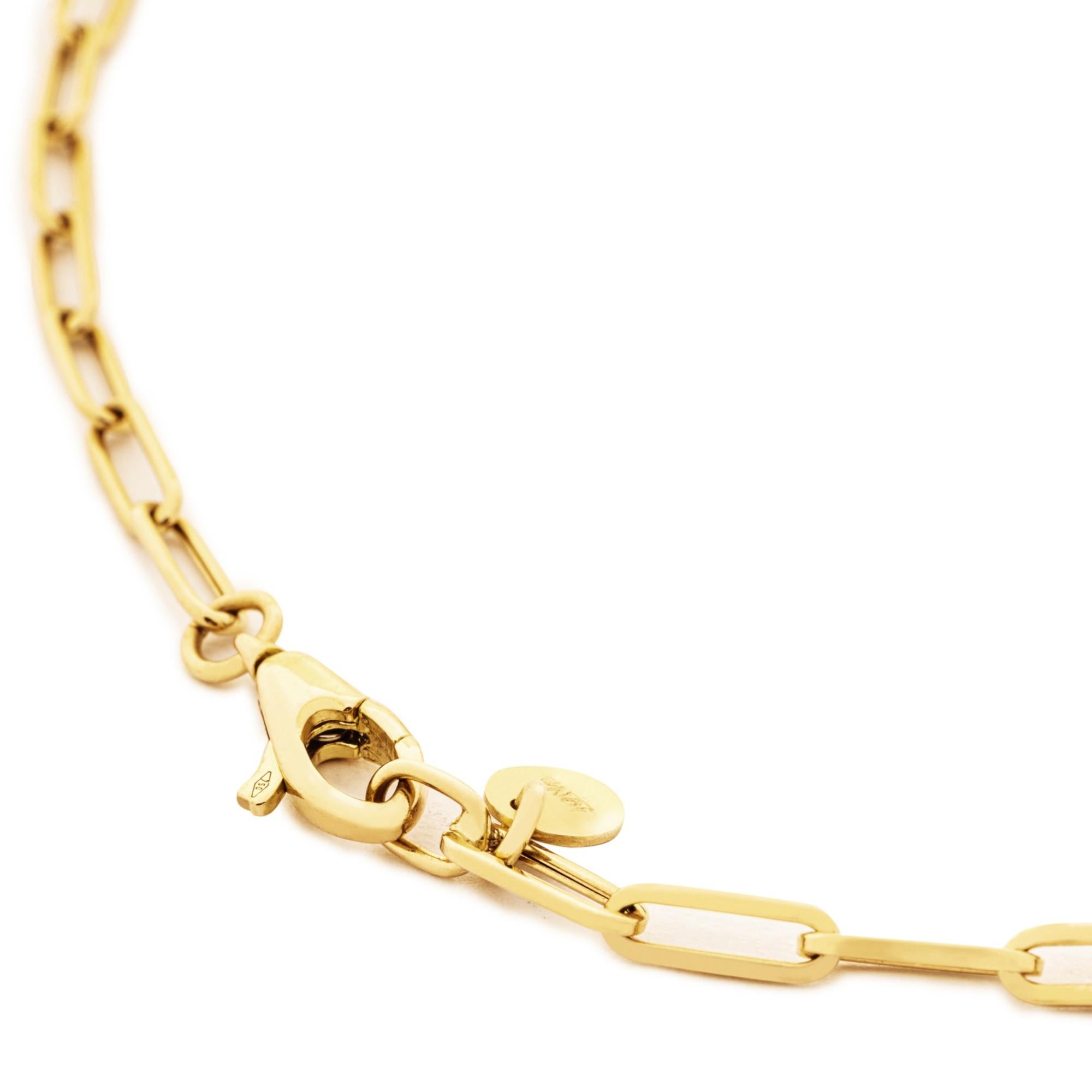 Alex Jona Lapis Lazuli Hoop 18 Karat Yellow Gold Chain Necklace For Sale 1