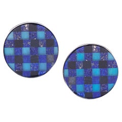 Gemelli in argento Alex Jona Lapislazzuli Onice Calcedonio Checks