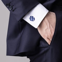 Alex Jona Lapis Lazuli Oval Sterling Silver Cufflinks