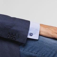 Alex Jona Lapis Lazuli Oval Sterling Silver Cufflinks