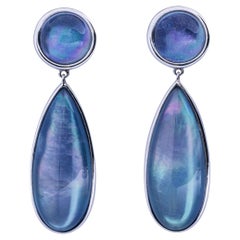 Alex Jona Lapis Lazuli Quartz 18 Karat White Gold Drop Earrings