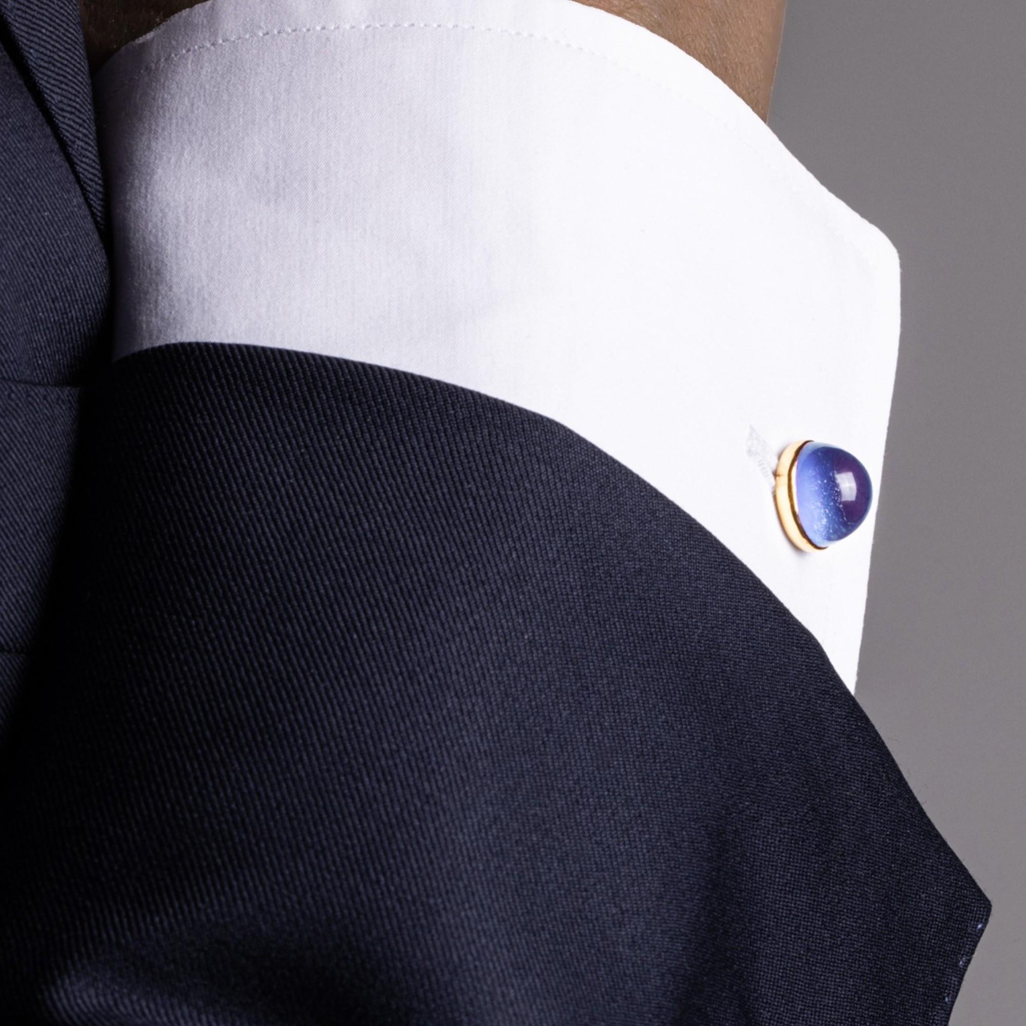 Manschettenknöpfe aus 18 Karat Gelbgold mit Lapislazuli und Quarz von Jona im Zustand „Neu“ im Angebot in Lugano, CH
