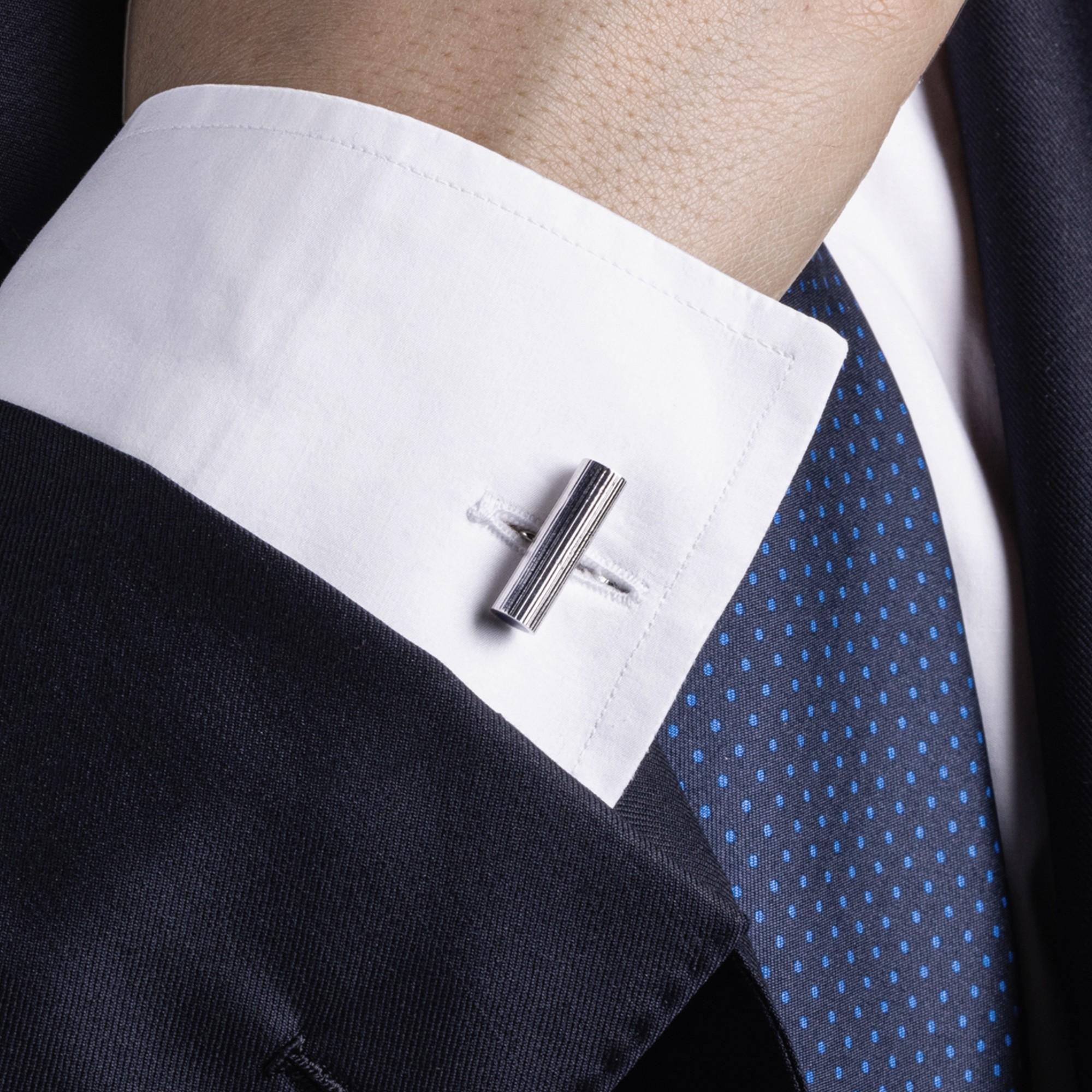 Alex Jona Lapis Lazuli Sterling Silver Bar Cufflinks In New Condition For Sale In Lugano, CH