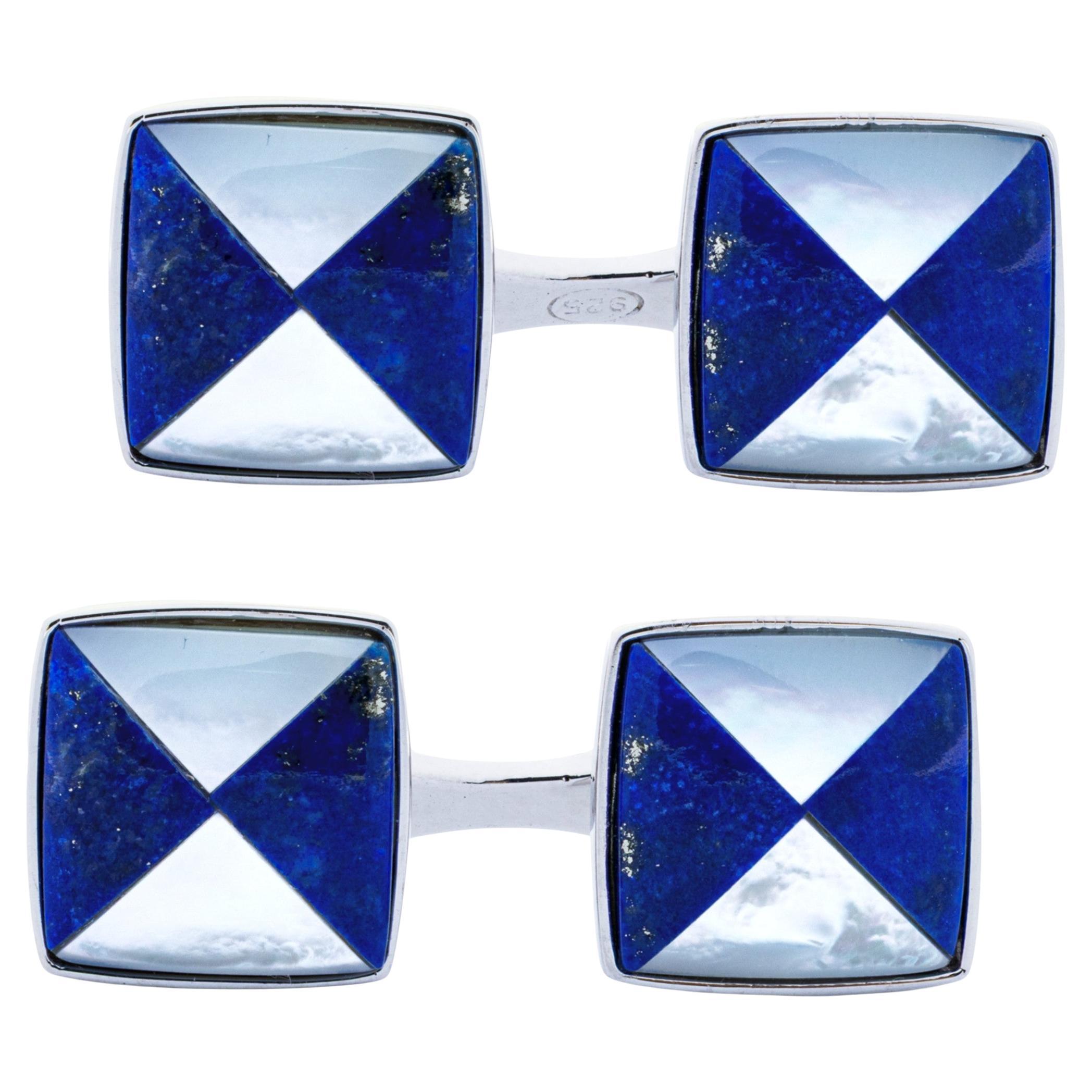 Gemelli in argento Alex Jona Lapis Lazuli