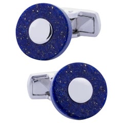 Alex Jona Boutons de manchette en argent sterling et lapis-lazuli