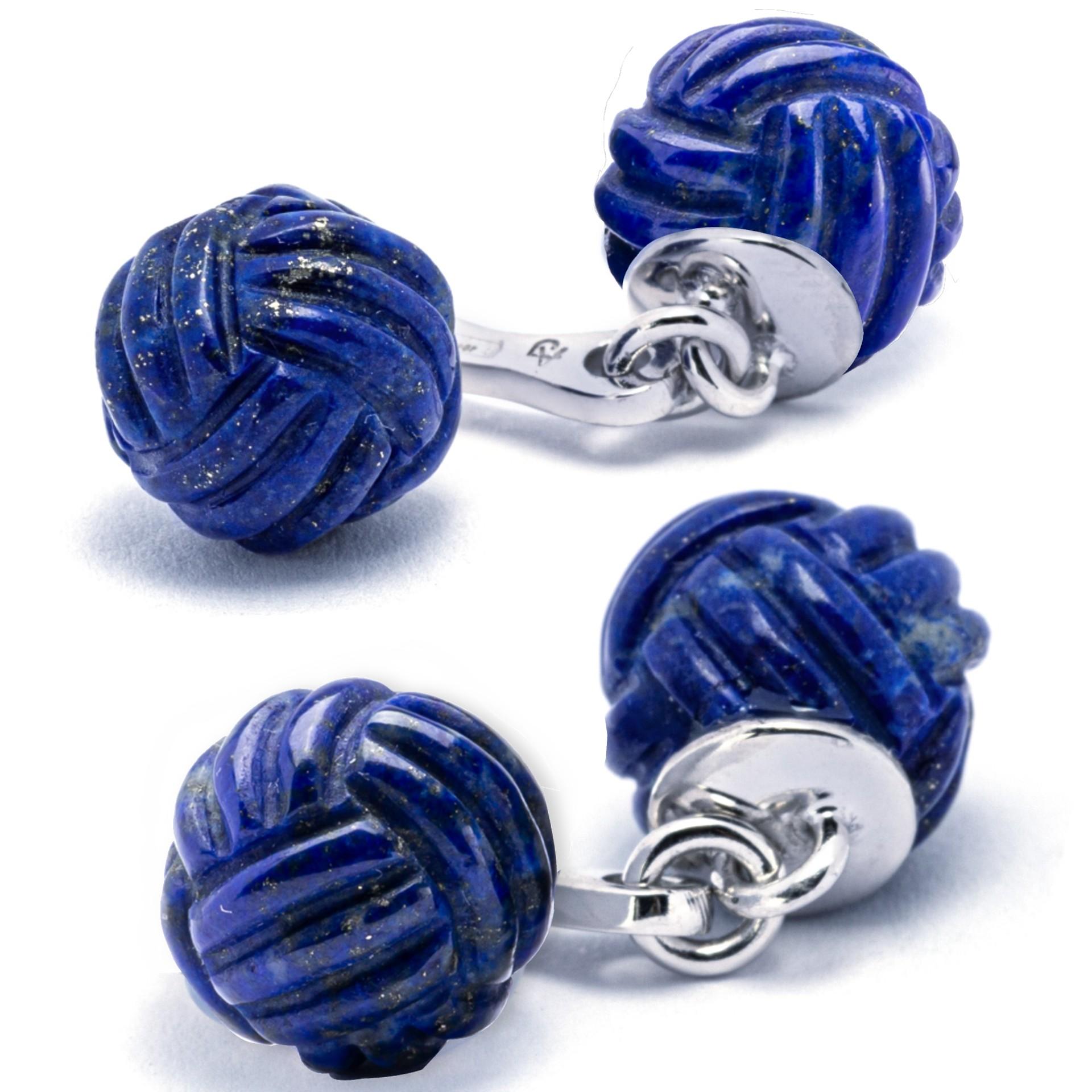 Perlina Gemelli con nodo in argento Alex Jona Lapis Lazuli in vendita