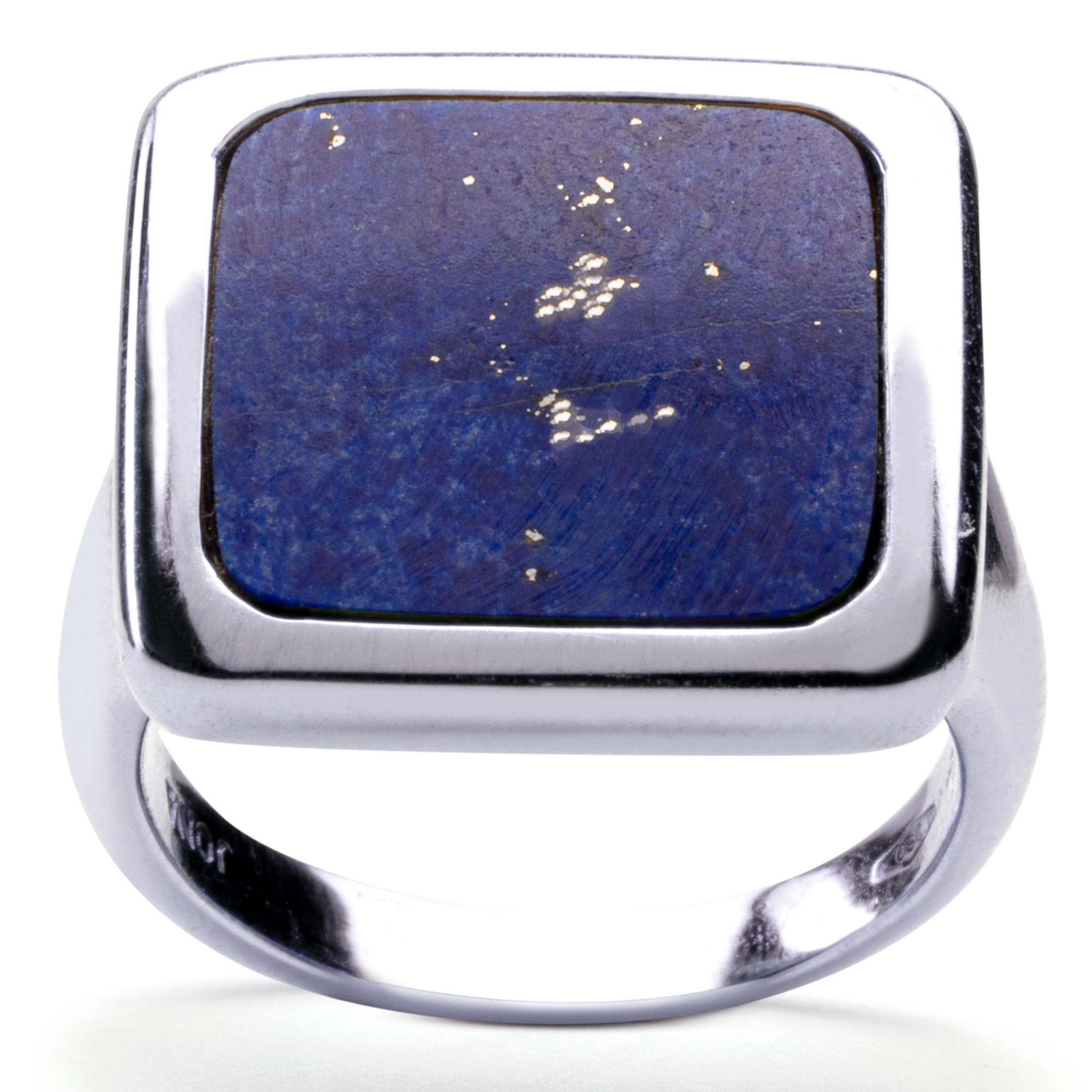 Contemporary Alex Jona Lapis Lazuli Sterling Silver Signet Ring For Sale