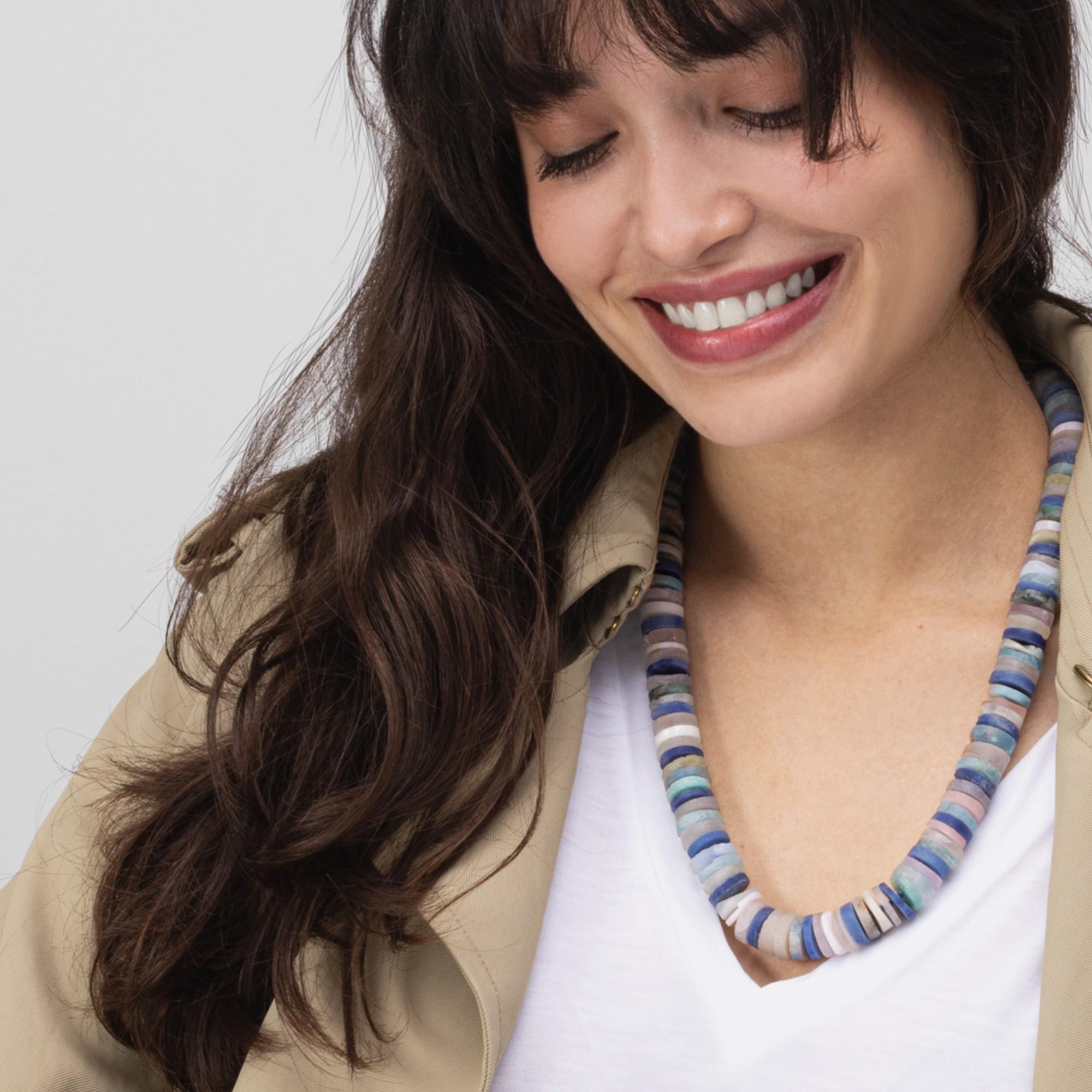 Alex Jona Collier rondelle de perles d'argent avec quartz, quartz et améthyste en argent Neuf - En vente à Lugano, CH