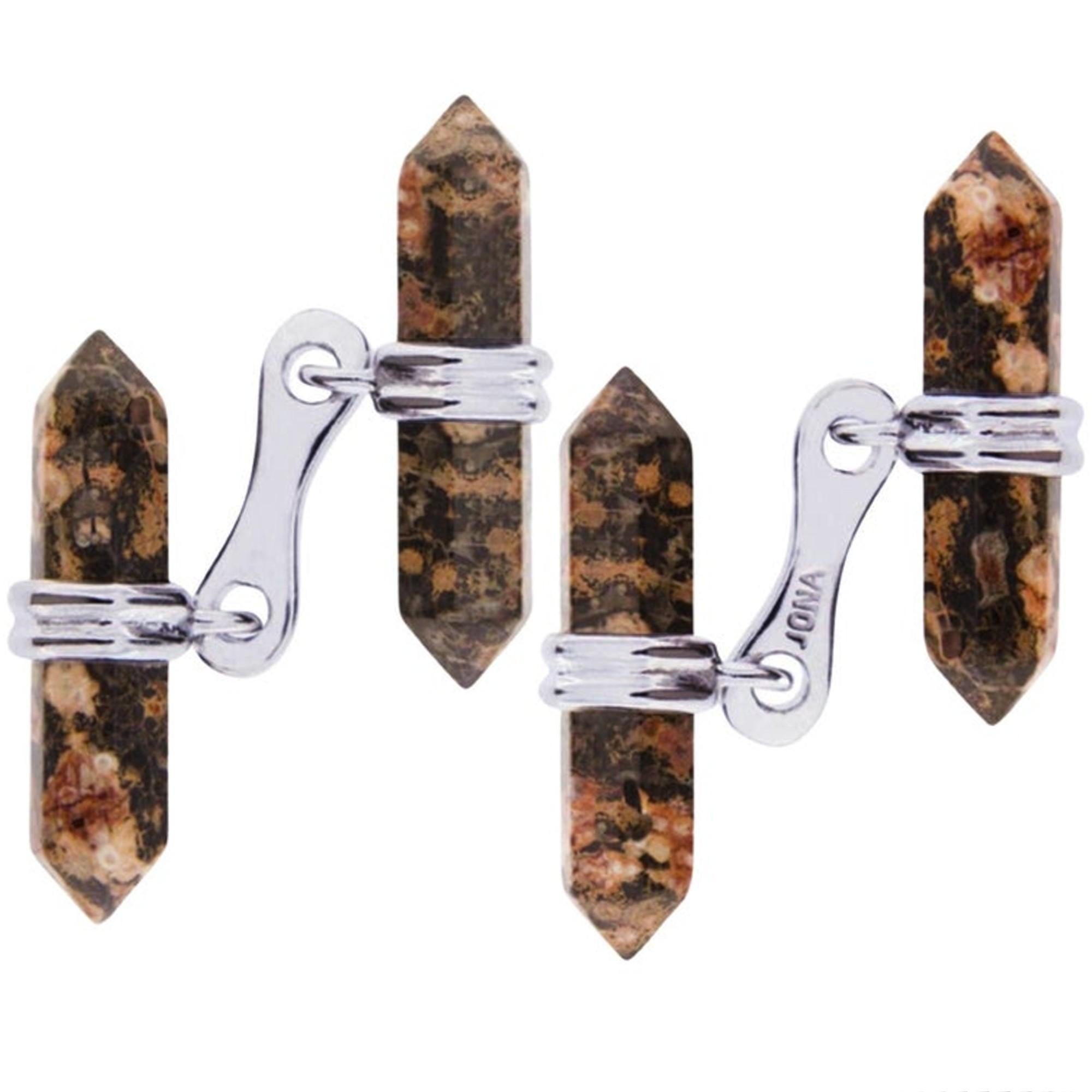 Gemelli Alex Jona in pelle di leopardo Jasper Prism Bar A. Silver in vendita