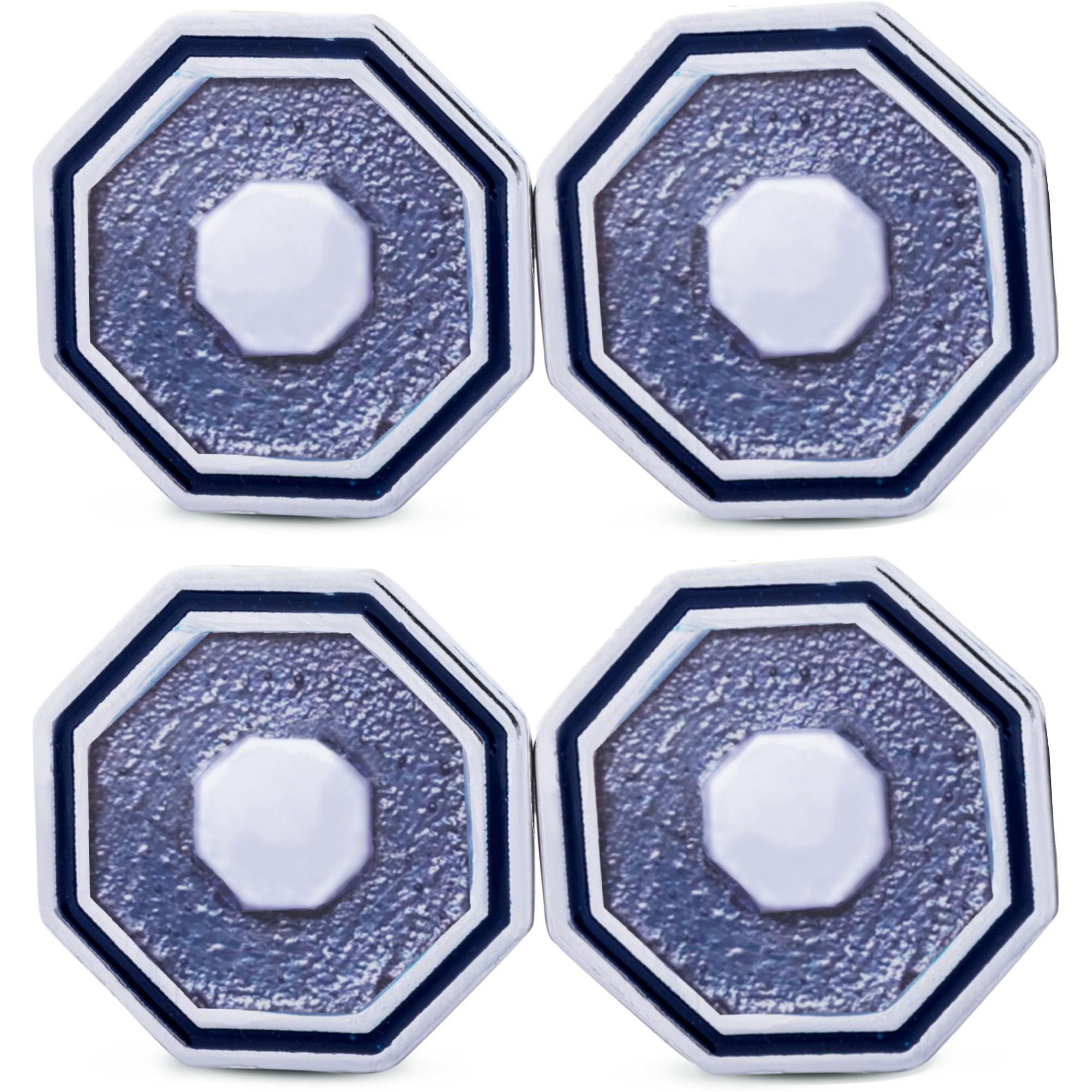 Alex Jona Boutons de manchette octogonaux en argent sterling et émail bleu clair