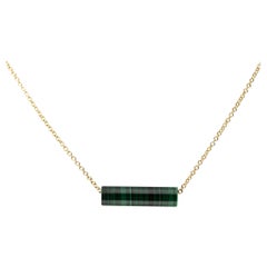 Alex Jona Malachite Cylinder Pendant 18 Karat Yellow Gold Necklace