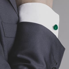 Gemelli in argento a forma di uovo in malachite di Alex Jona