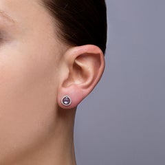 Alex Jona Moonstone White Diamond White Gold Stud Earrings