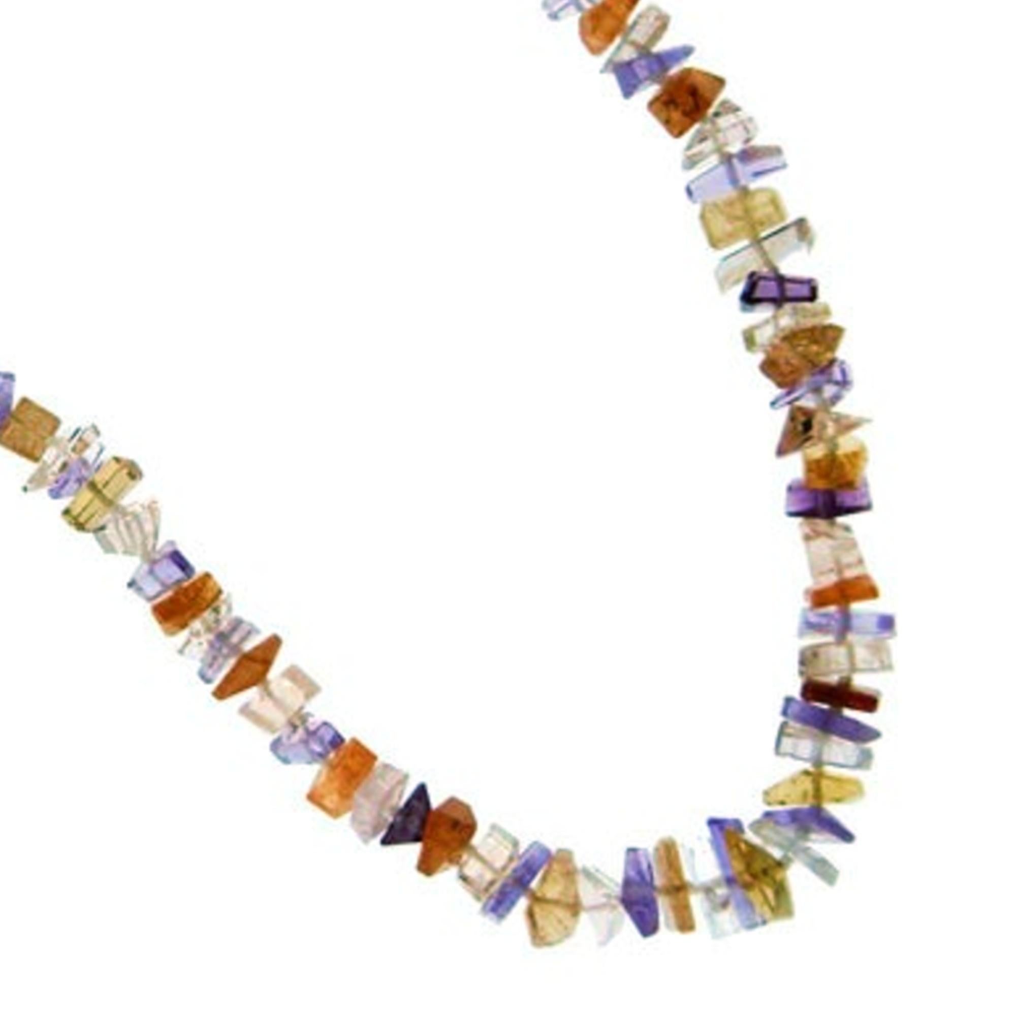 Halskette aus Karneol mit Morganit, Amethyst und Karneol von Jona (Rohschliff) im Angebot