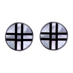 Alex Jona Onyx Sterling Silver Cufflinks