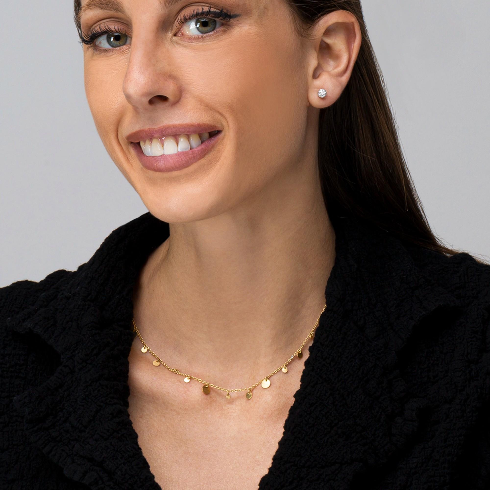 Alex Jona: 18 Karat Gelbgold Kette Halskette mit mehreren Münzen Damen im Angebot