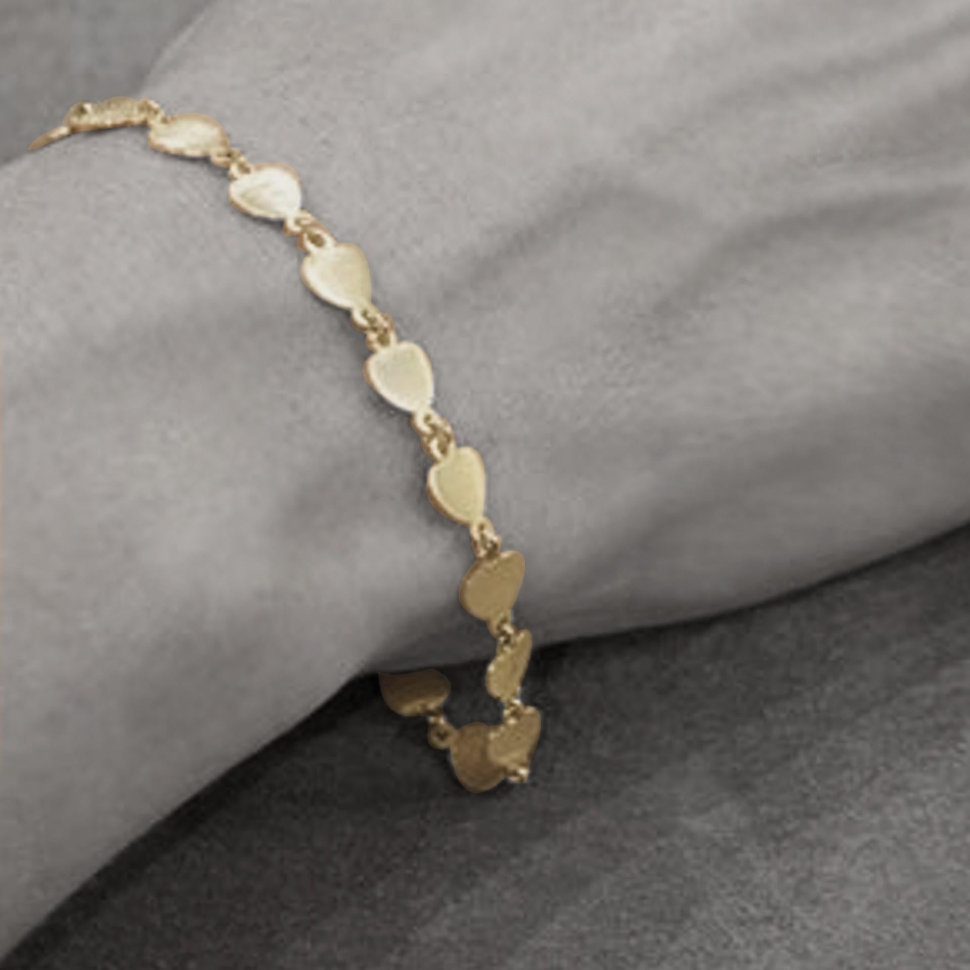Women's or Men's Alex Jona Multi-Heart Yellow Gold Bracelet For Sale