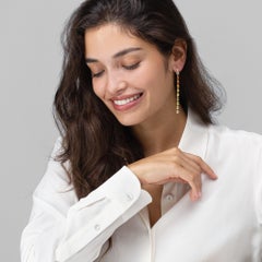 Alex Jona Multicolor Waterfall Sapphire White Diamond 18 K Yellow Gold Earrings