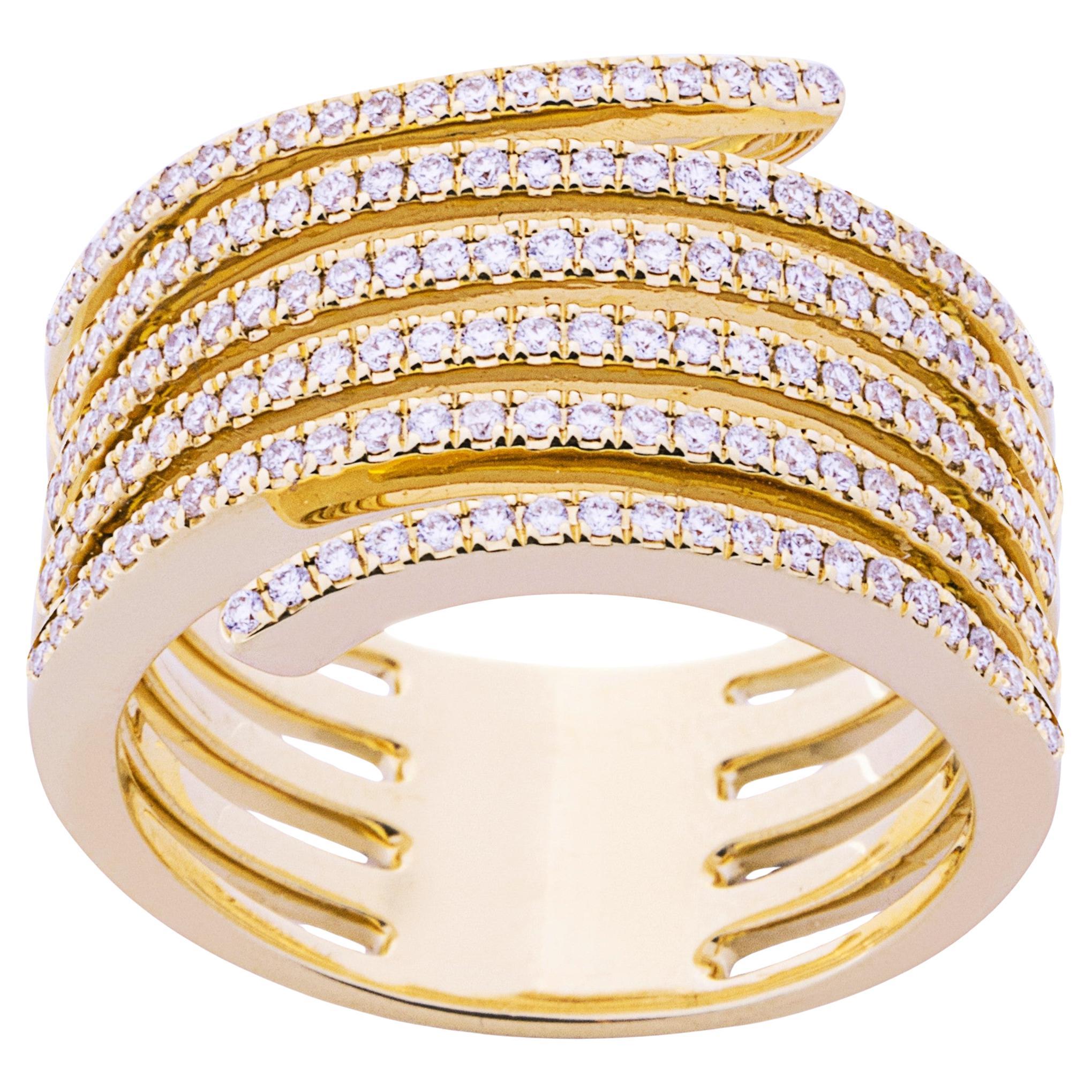 Alex Jona Natrix, bague serpent en or jaune 18 carats et diamants blancs en vente