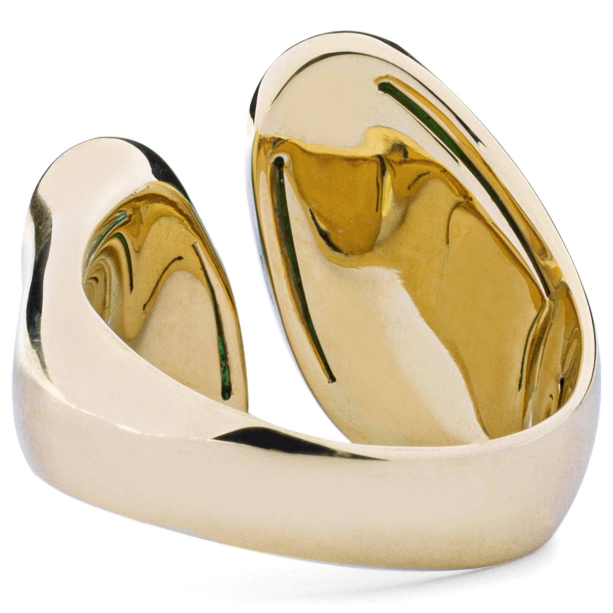 Alex Jona Natural Burmese Jadeite Jade 18 Karat Yellow Gold Ring In New Condition For Sale In Torino, IT