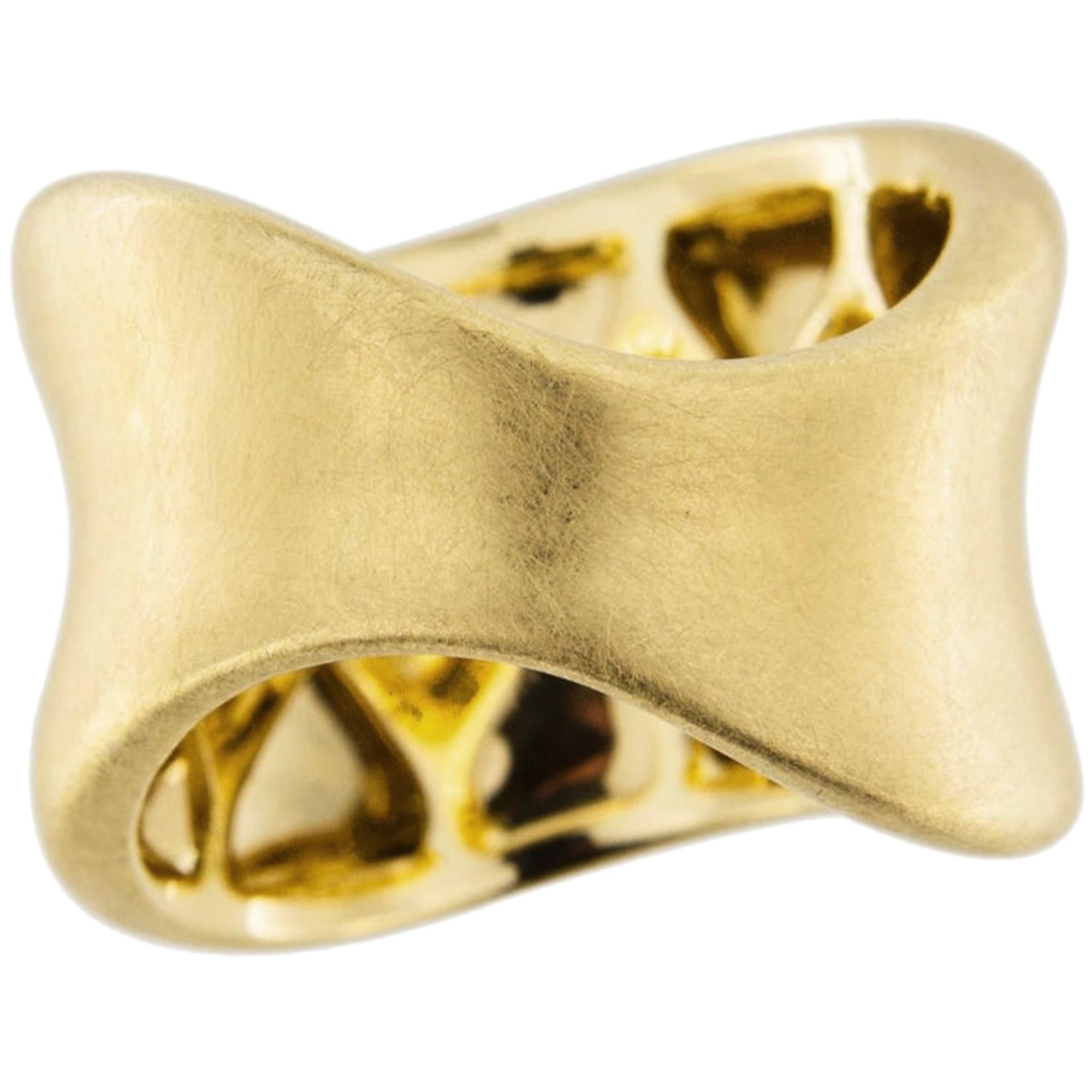 Alex Jona Onda, bague en or jaune brossé 18 carats en vente 3