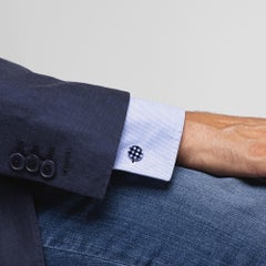 Alex Jona Onyx Chequer Sterling Silber Manschettenknöpfe