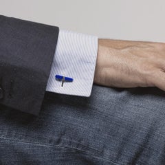 Alex Jona Onyx Obelisk Sterling Silver Bar Cufflinks
