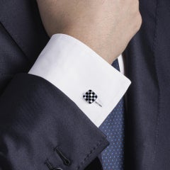 Alex Jona Onyx Oval Sterling Silver Cufflinks