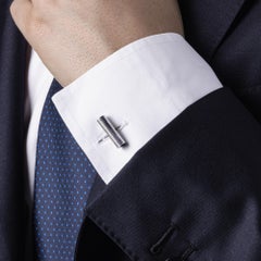 Alex Jona Onyx Sterling Silver Bar Cufflinks