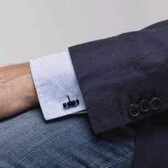 Gemelos de plata de ley Alex Jona Onyx