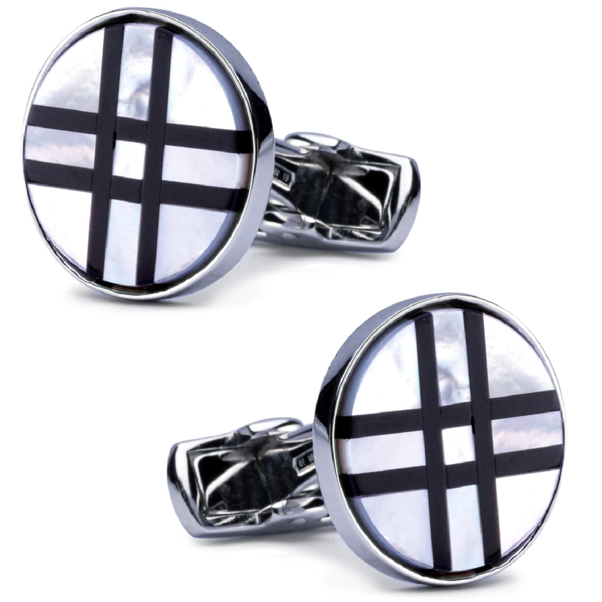 Alex Jona Onyx Sterling Silver Cufflinks