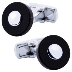 Alex Jona Onyx Sterling Silver Cufflinks