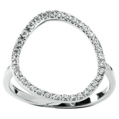 Alex Jona, bague cercle ouvert en or blanc 18 carats et diamants blancs