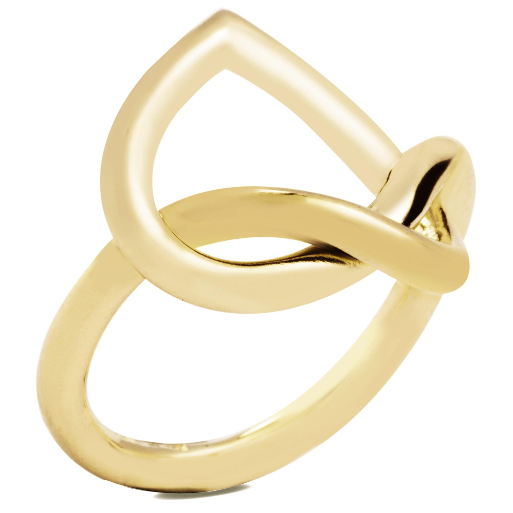 Contemporary Alex Jona Open Heart 18 Karat Yellow Gold Ring For Sale