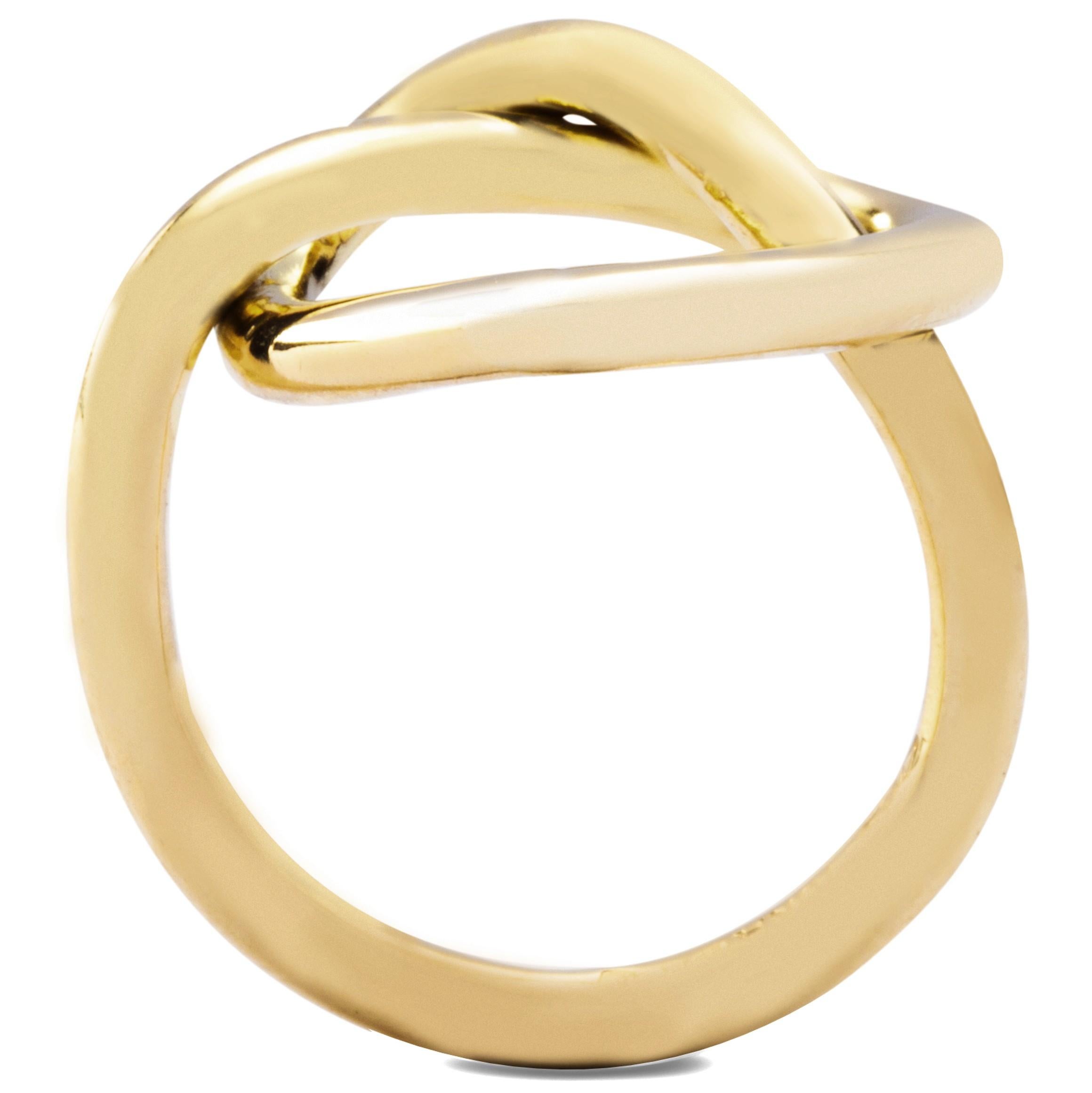 Alex Jona Open Heart 18 Karat Yellow Gold Ring In New Condition For Sale In Torino, IT