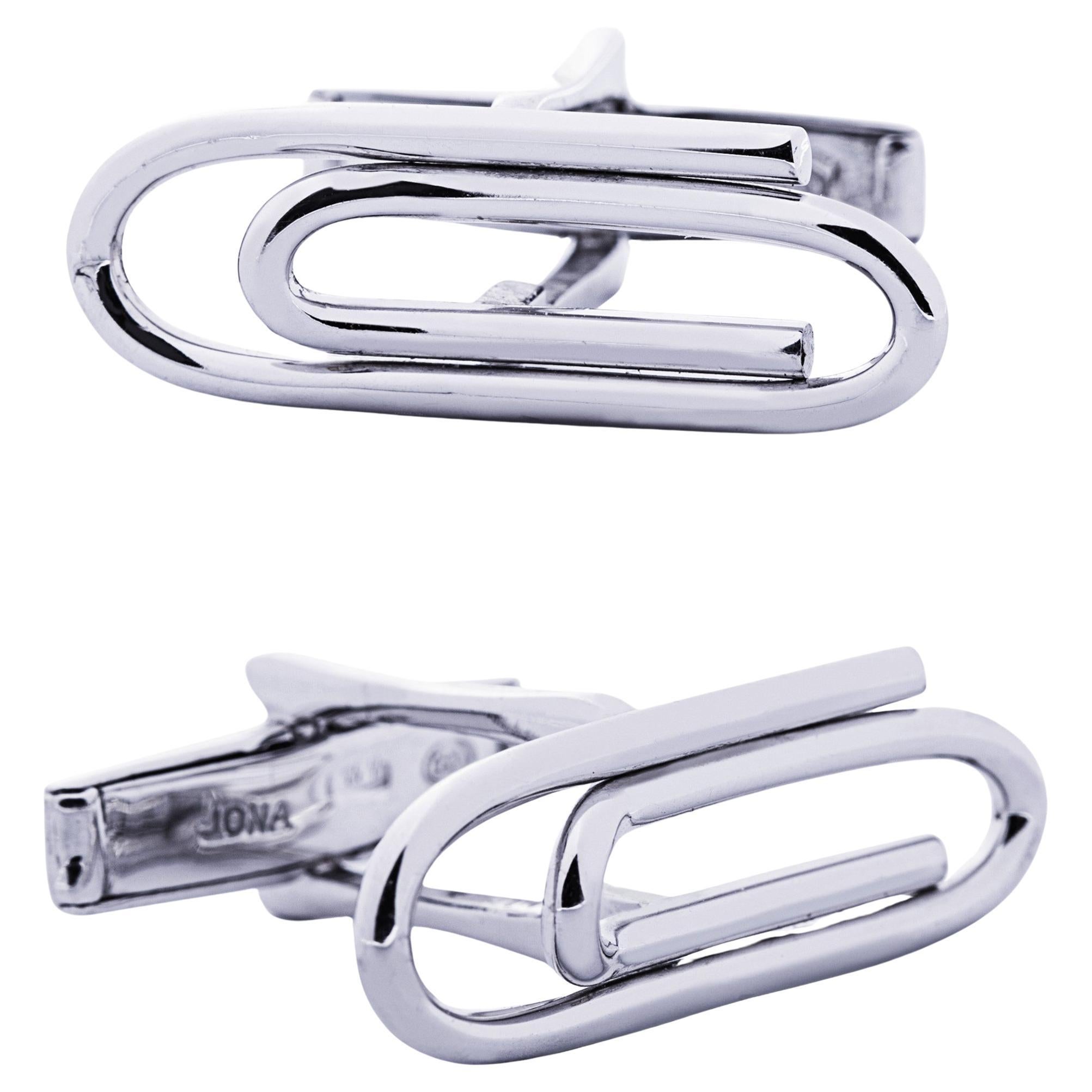 Alex Jona Paper Clips Sterling Silver Cufflinks