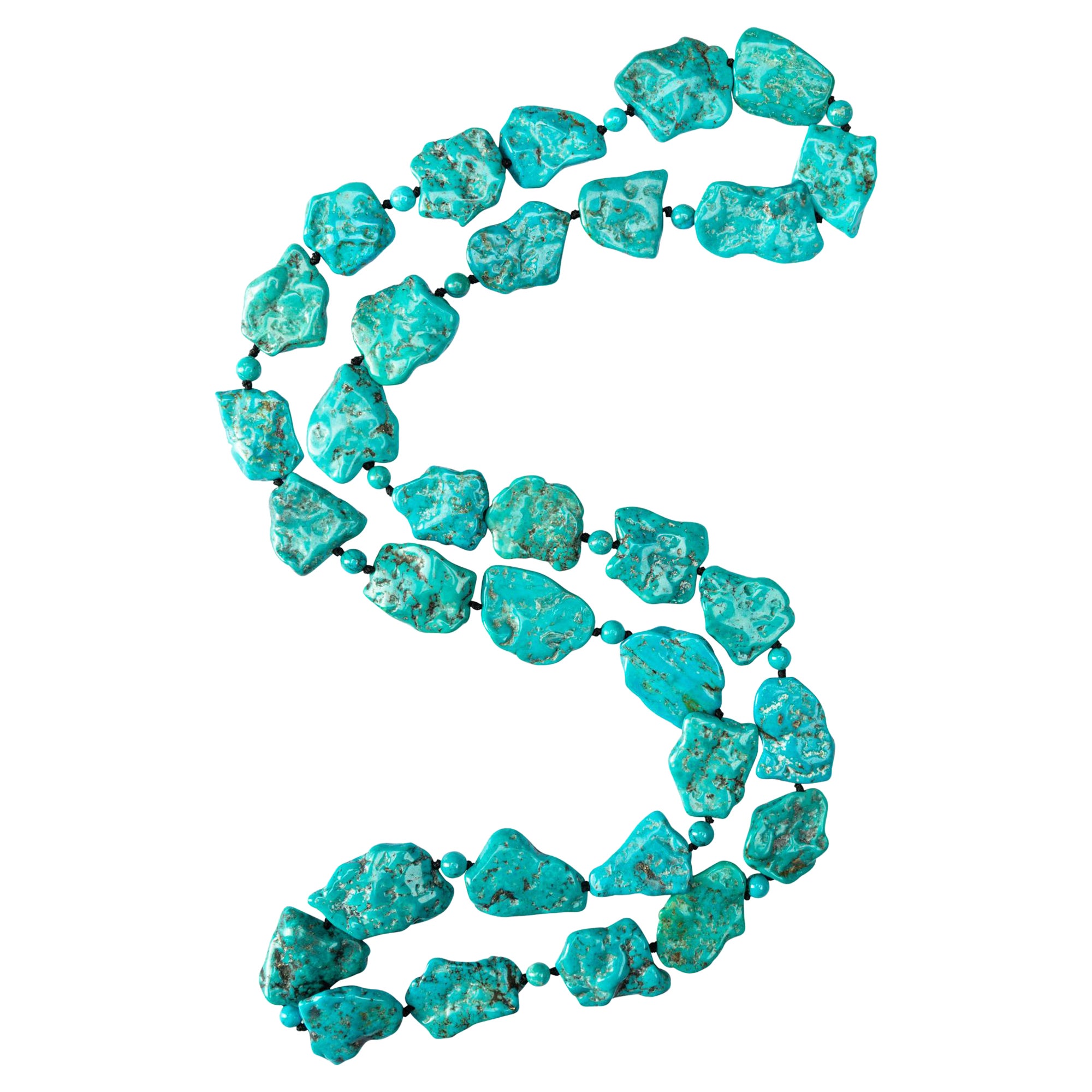Alex Jona Pebble Turquoise Necklace For Sale