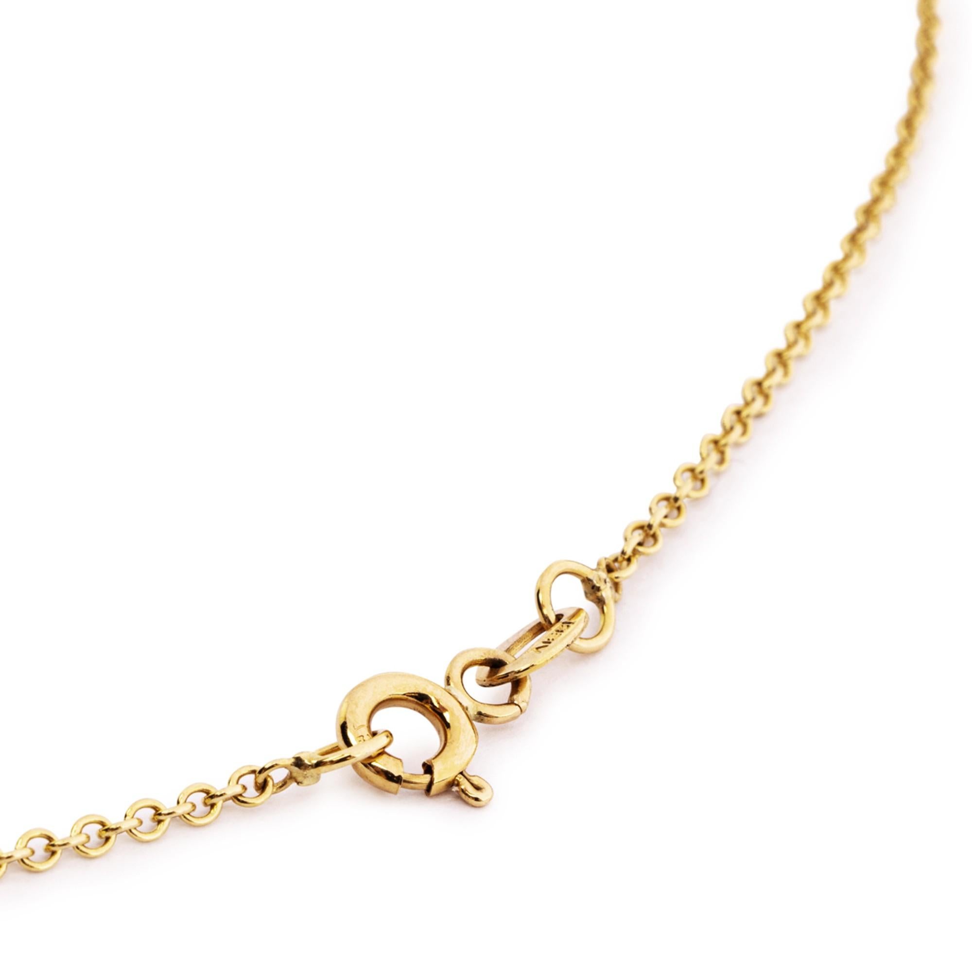 Women's Alex Jona Coral Pendant Disc 18 Karat Yellow Gold Chain Necklace For Sale