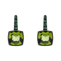 Alex Jona Peridot Tsavorite 18 Karat White Gold Stud Earrings