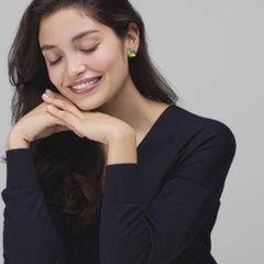 Orecchini con perno in oro bianco Alex Jona Peridot Tsavorite