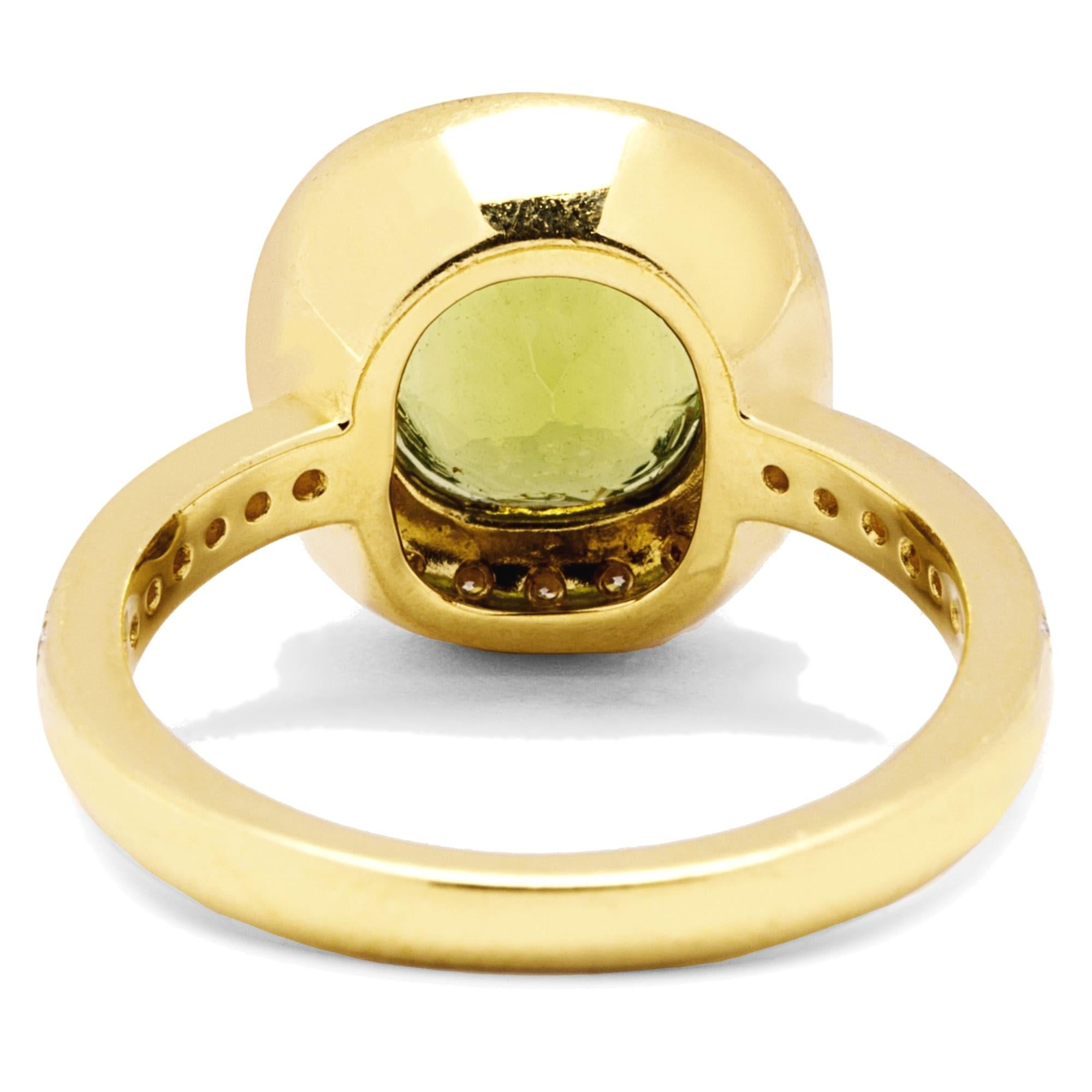 Alex Jona Peridot White Diamond 18 Karat Yellow Gold Ring For Sale 1