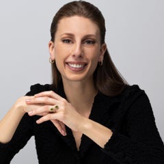 Alex Jona Anello con peridoto e diamanti bianchi in oro giallo 18 carati