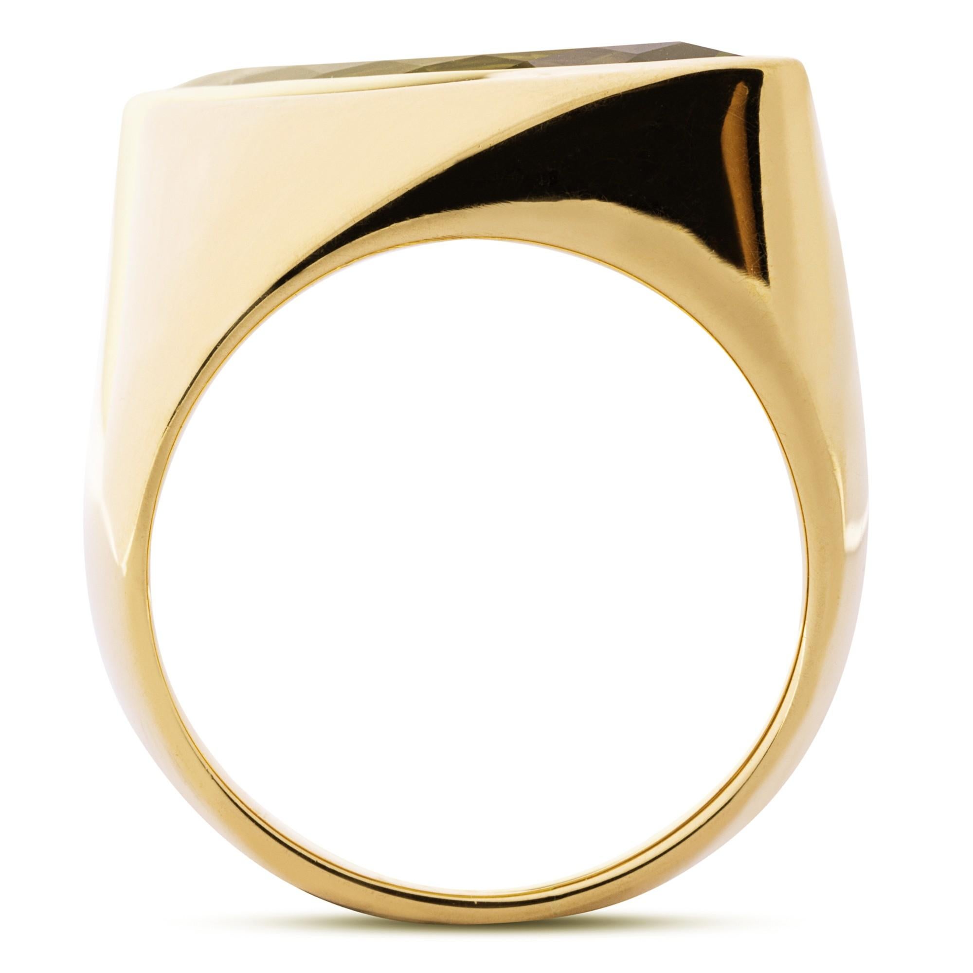 Women's Alex Jona Peridot Yellow Gold Band Ring For Sale