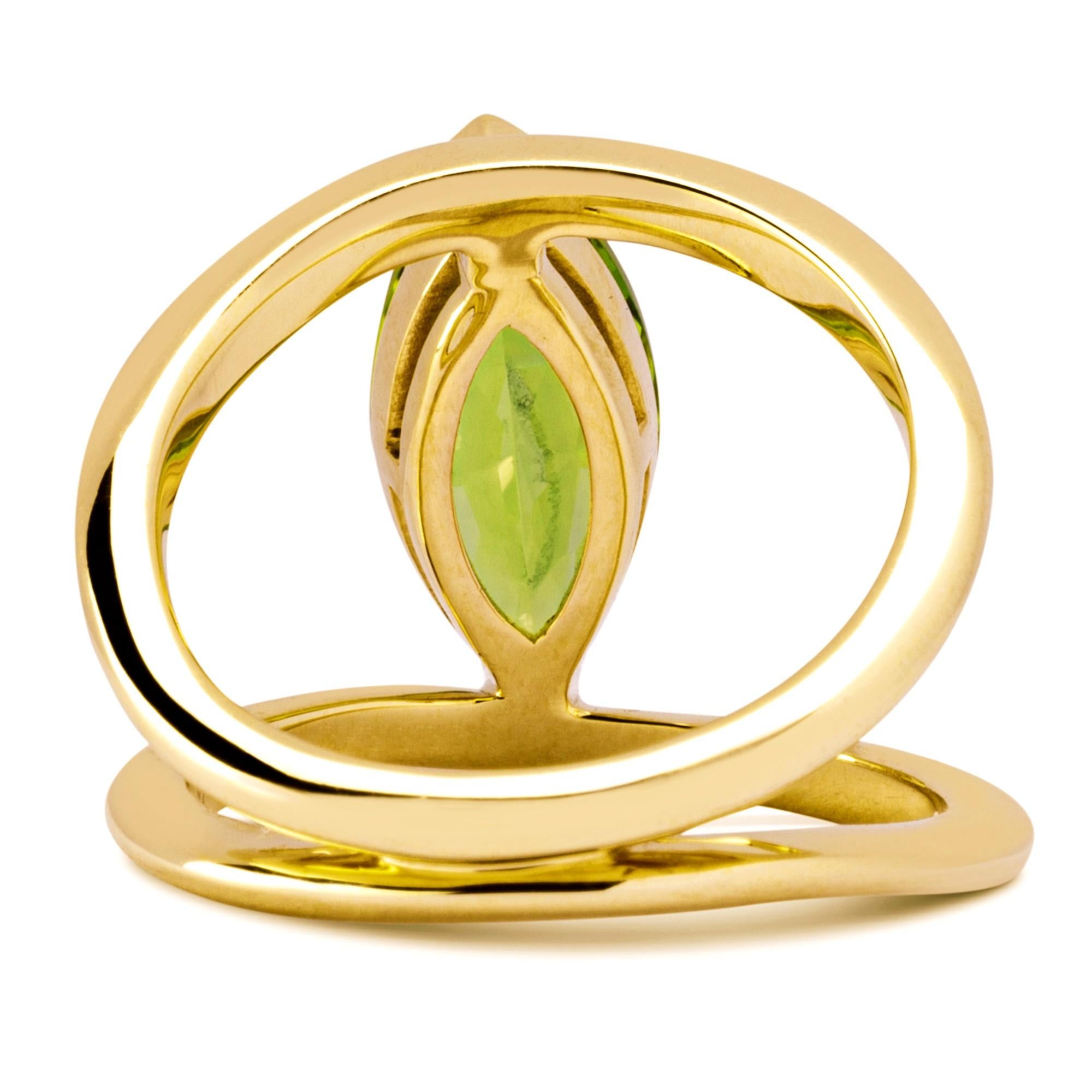 Alex Jona Peridot Yellow Gold Cocktail Ring For Sale 2